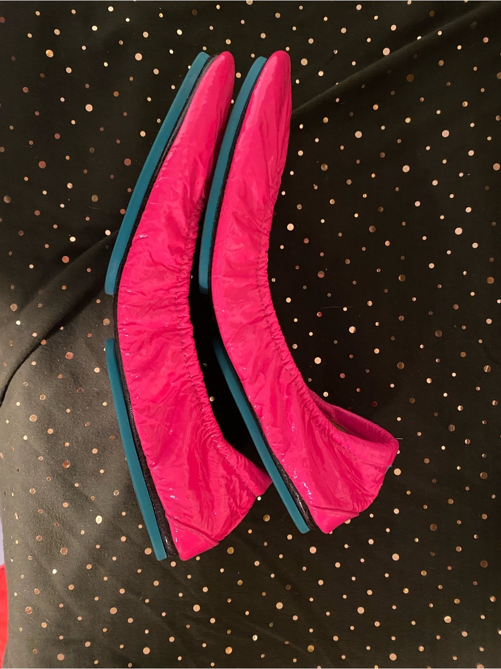 EUC Tieks Pop Pink Patent Ballet Flats Size 10 - Picture 5 of 8
